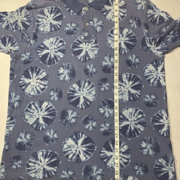 Ralph Lauren polo golf shirt blue on blue SPLOT pattern SIZE XL SEE MEASUREMENTS - Picture 6 of 6